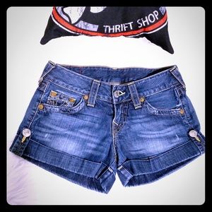 True Religion JESS Distressed Denim Jean shorts